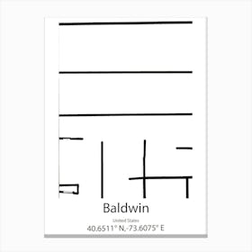 Baldwin Park,United States Minimalist Map 1 Canvas Print