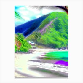 Dominica Beach Soft Colours Tropical Destination Canvas Print