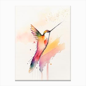 Hummingbird At Sunrise Minimalist Watercolour 3 Canvas Print