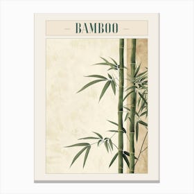 Bamboo Tree Minimal Japandi Illustration 2 Poster Canvas Print