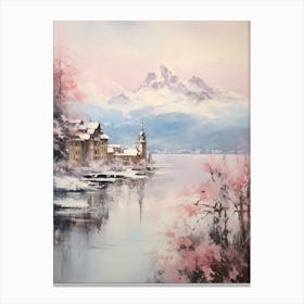 Dreamy Winter Painting Lucerne Switzerland 3 Canvas Print