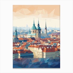 Prague, Czech Republic, Geometric Illustration 4 Canvas Print