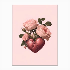 Heart Of Roses Canvas Print