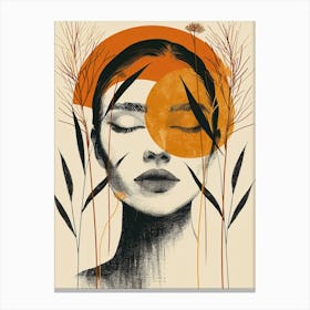 sun in her head boho art Canvas Print