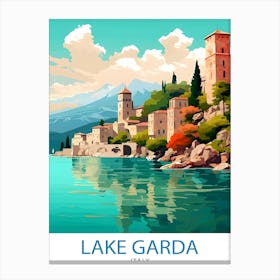 Lake Garda ItalyTravel Poster 2 Canvas Print