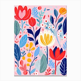 Floral Symphony; Matisse Style Canvas Print