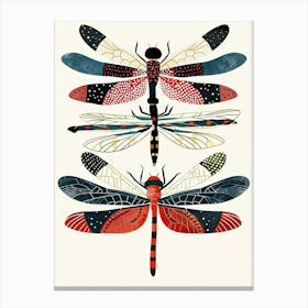 Colourful Insect Illustration Dragonfly 9 Canvas Print