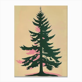 Douglas Fir Tree Illustration Colourful 2 Canvas Print