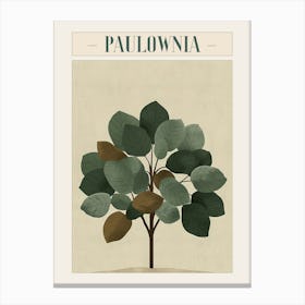 Paulownia Tree Minimal Japandi Illustration 3 Poster Canvas Print