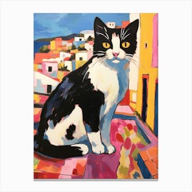 Painting Of A Cat In Ibiza Spain 6 Canvas Print