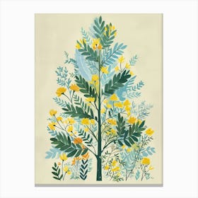 Sequoia Tree Flat Illustration 3 Canvas Print