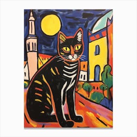 Painting Of A Cat In Pisa Itraly 1 Canvas Print