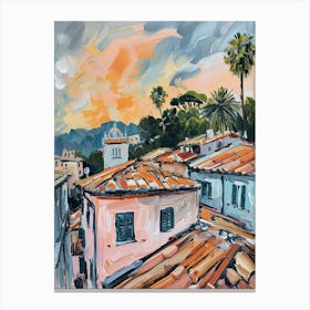 Portofino Rooftops Morning Skyline 1 Canvas Print