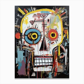 Trick-or-Treat Skulls: Basquiat's style Graffiti Delight Canvas Print