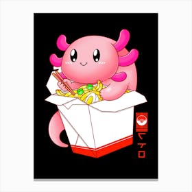 Axolotl Loves Ramen Canvas Print