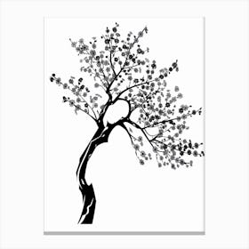 Cherry Tree Simple Geometric Nature Stencil 1 1 Canvas Print