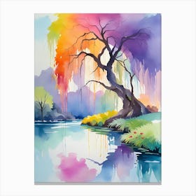 Colorful Willow Tree Canvas Print