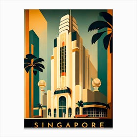 Singapore Retro Travel Canvas Print