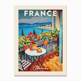Cannes France 8 Fauvist Painting  Travel Poster Canvas Print