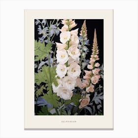 Flower Illustration Delphinium 1 Poster Canvas Print