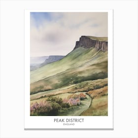 Peak District 11 Watercolour Travel Poster Canvas Print