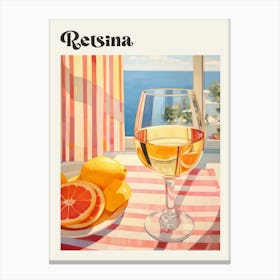 Retsina Retro Cocktail Poster Canvas Print