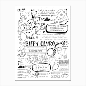 Biffy Clyro Doodle Lyrics Canvas Print