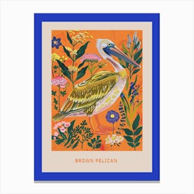 Spring Birds Poster Brown Pelican 2 Canvas Print