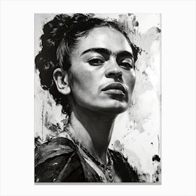 Mexican woman portrait black and white Canvas Print