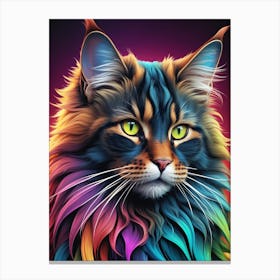 Colorful Cat 4 Canvas Print