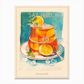 Retro Orange Jelly Vintage Cookbook Inspired 2 Poster Canvas Print