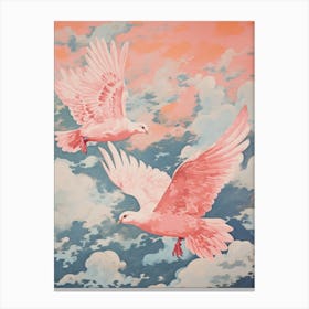 Vintage Japanese Inspired Bird Print Pigeon 2 Canvas Print