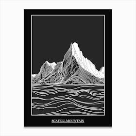 Scafell Mountain Line Drawing 1 Poster Canvas Print