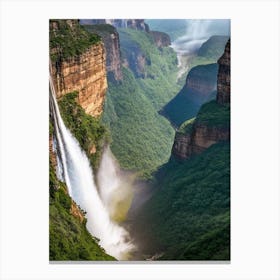 Blyde River Canyon Waterfalls, South Africa Realistic Photograph (1) Canvas Print
