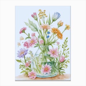 Many Flowers In A Vase Canvas Print