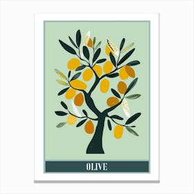 Olive Tree Flat Illustration 2 Poster Canvas Print