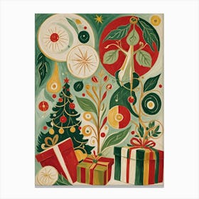 Abstract Christmas Festivities Canvas Print