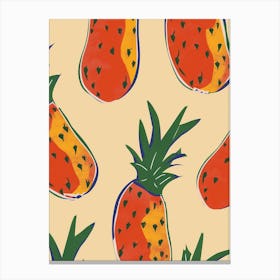 Pineapple Pattern Illustration 4 Canvas Print