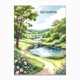 Southampton Retro Vintage Travel V 03 Canvas Print