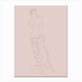 Venus de Milo Line Drawing - Neutral Canvas Print