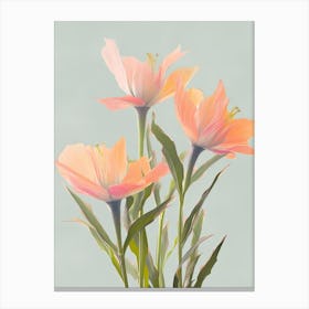 Bird Of Paradise Flowers Acrylic Pastel Colours 3 Canvas Print