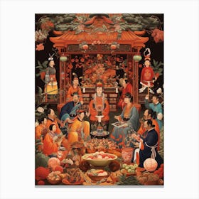 Chinese Ancestor Worship Illustration 2 Canvas Print
