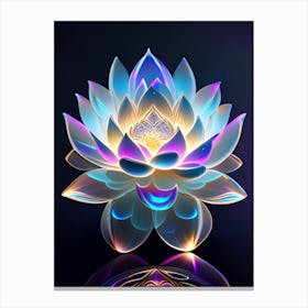 Lotus Flower, Buddhist Symbol Holographic 2 Canvas Print