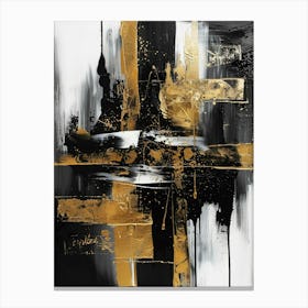 Abstract Black And Gold Painting 36 Canvas Print