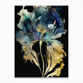 Luxurious White Blue Gold Floral 8 Canvas Print