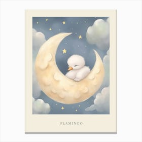Sleeping Baby Flamingo Nursery Poster Canvas Print