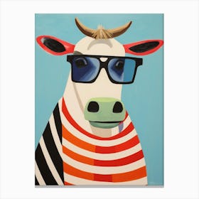 Little Cow 4 Wearing Sunglasses Canvas Print