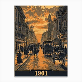 Aihrgdesign A Vintage Poster Of A Bustling 1901 City Street F B19792d6 76bf 4139 B6e1 0e99424fd719 3 Canvas Print