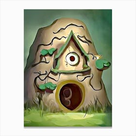 Birdhouse In The Garden Canvas Print