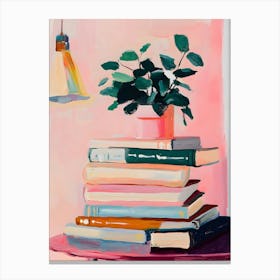 Books On A Table Canvas Print